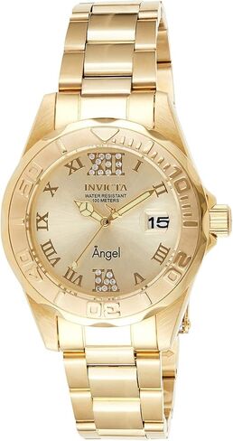 Invicta Women's Angel Analog Display Quartz Watch Stainless-Steel Strap, Gold/Silver, 18, (Model: 14396, 14397) in Saudi Arabia