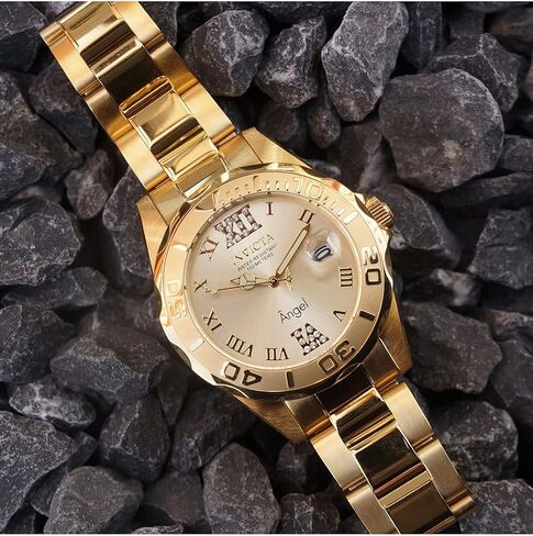 Invicta Women's Angel Analog Display Quartz Watch Stainless-Steel Strap, Gold/Silver, 18, (Model: 14396, 14397) in Saudi Arabia