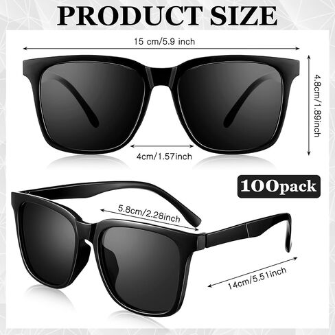 100 Pieces Sunglasses Bulk Wedding favor Retro Sunglasses Vintage Square Sunglasses Unisex 80s Classic Sunglasses in Saudi Arabia