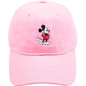 Concept One Disney Mickey Mouse Embroidered Cotton Adjustable Dad Hat with Curved Brim