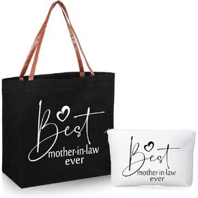 Sieral 2 Pieces Tote Bag and with Zipper Leather Belt Make up Bag Birthday Gifts for Mom Grandma Shopping Beach Travel