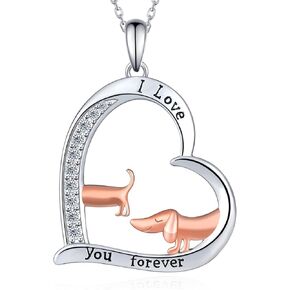 Dog Necklace 925 Sterling Silver Corgi/Dachshund/Yorkie Necklace Corgi Gifts for Corgi Lovers Yorkie/Dachshund Jewelry for Women