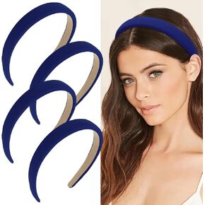 Wecoe 4 Pack Padded Headbands Fashion Headbands for Women Non Slip Soft Thick Comfortable Headbands Kids Cute Light Blue Black Pink White Headband Aesthetic Y2K Hair Accessories for Women Girls(Set 1) in Kuwait