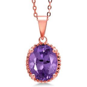 Gem Stone King 925 Sterling Silver 11X9MM Oval Gemstone Birthstone Pendant Necklace | Solitaire Necklace For Women | With 18 Inch Chain