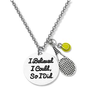 Sportybella - Tennis Racket Necklace, Tennis Pendent, Tennis Player Jewelry - Tennis Gift for Her