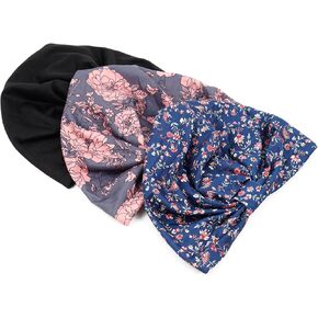 FADACHY Silk Bonnet for Sleeping Women, Satin Lined Sleep Cap Double-Layered, Sleep Satin Bonnet Hair Care, Night Silk Turban