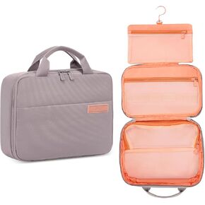 حقيبة أدوات الزينة للسفر للنساء مع تعليق، مادة TPU غير قابلة للانزلاق، حقيبة مستحضرات تجميل مقاومة للماء، منظم سفر لمستلزمات الزينة والإكسسوارات، حاوية كاملة الحجم، شامبو (أرجواني ضبابي) in Kuwait