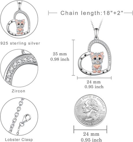 Dog Necklace 925 Sterling Silver Corgi/Dachshund/Yorkie Necklace Corgi Gifts for Corgi Lovers Yorkie/Dachshund Jewelry for Women in Saudi Arabia