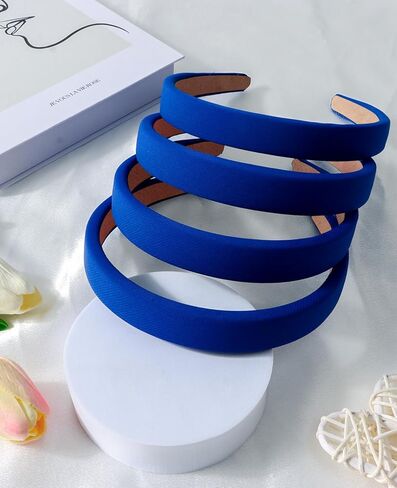 Wecoe 4 Pack Padded Headbands Fashion Headbands for Women Non Slip Soft Thick Comfortable Headbands Kids Cute Light Blue Black Pink White Headband Aesthetic Y2K Hair Accessories for Women Girls(Set 1) in Kuwait