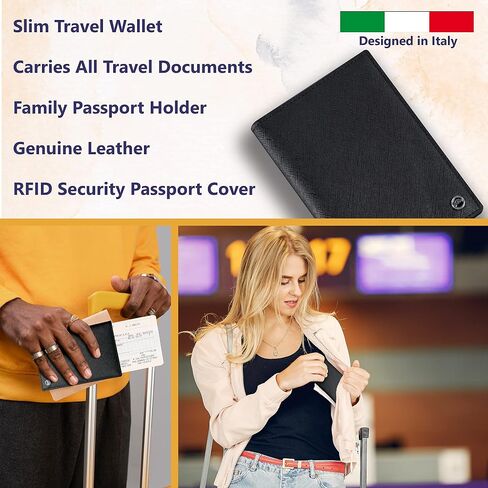 2 Passport Holder - Travel Essentials, RFID Blocking Wallet Credit Card Organiser, Plain Accessories Slim Cover For Men Women… in Saudi Arabia