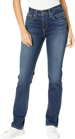 شركة Silver Jeans Co. بنطال جينز Avery عالي الارتفاع للنساء ذو ​​قصة متعرجة وساق مستقيمة - Legacy in Kuwait