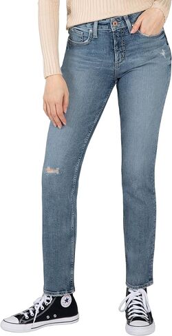 شركة Silver Jeans Co. بنطال جينز Avery عالي الارتفاع للنساء ذو ​​قصة متعرجة وساق مستقيمة - Legacy in Kuwait