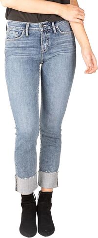 شركة Silver Jeans Co. بنطال جينز Avery عالي الارتفاع للنساء ذو ​​قصة متعرجة وساق مستقيمة - Legacy in Kuwait