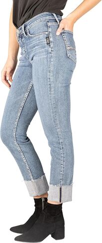 شركة Silver Jeans Co. بنطال جينز Avery عالي الارتفاع للنساء ذو ​​قصة متعرجة وساق مستقيمة - Legacy in Kuwait
