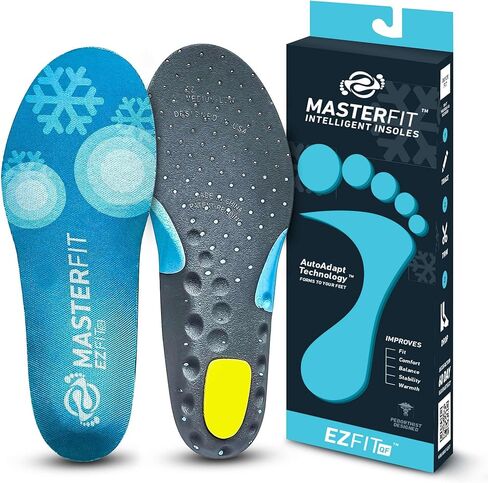ضبان داخلي لأحذية التزلج والتزحلق على الجليد من Masterfit EZFit QF - حشوات لتخفيف الألم للرجال والنساء - للقوس العادي والعالي، ودعم الكعب، والتحكم بشكل أفضل، وتقليل التعب (العادي/الكبير) in Kuwait