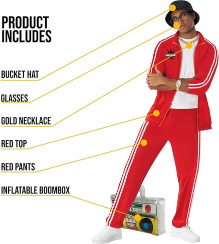 Morph, 80s Costume for Men - 90s Hip Hop Costume - Rapper Costume - 90s Costumes For Men - Mens 80s Costumes in Saudi Arabia
