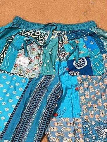 Unisex Cotton Patchwork Harem Pants with Pockets Super Comfy Hippie Yoga Boho Trousers Pant for Men Women in Kuwait