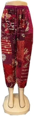 Unisex Cotton Patchwork Harem Pants with Pockets Super Comfy Hippie Yoga Boho Trousers Pant for Men Women in Kuwait