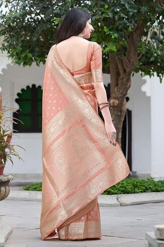 ساري Banarasi Silk Zari المنسوج مع بلوزة غير مخيطة in Saudi Arabia