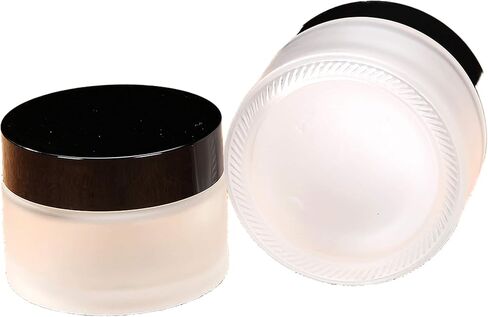 50 مل / 1.75 أونصة، 60 عبوة برطمان زجاجي شفاف بلوري فارغ مع بطانات وأغطية داخلية، برطمانات زجاجية مستديرة، حاويات زجاجية عالية الجودة لكريم المرهم، مستحضرات التجميل، DIY، المكياج، عينة محلية الصنع، صغيرة in Kuwait