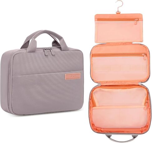 حقيبة أدوات الزينة للسفر للنساء مع تعليق، مادة TPU غير قابلة للانزلاق، حقيبة مستحضرات تجميل مقاومة للماء، منظم سفر لمستلزمات الزينة والإكسسوارات، حاوية كاملة الحجم، شامبو (أرجواني ضبابي) in Kuwait