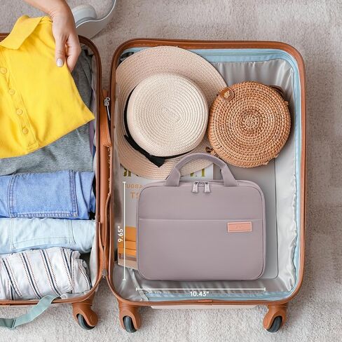 حقيبة أدوات الزينة للسفر للنساء مع تعليق، مادة TPU غير قابلة للانزلاق، حقيبة مستحضرات تجميل مقاومة للماء، منظم سفر لمستلزمات الزينة والإكسسوارات، حاوية كاملة الحجم، شامبو (أرجواني ضبابي) in Kuwait