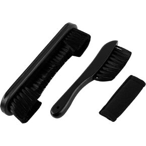 AUEAR, 3 Pack Black Wood Billiards Pool Table and Rail Brush Set with Cloth Cue for Pool Table