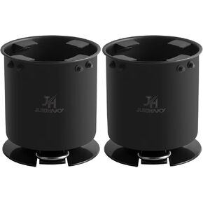Pack of 2 Stainless Steel Paddle Board Cup Holder, Multi-Functional SUP Cup Holder for Drink with Action Mount (Black), Inflatable Stand Up Paddle Board Accessories Fits Large Water Bottle