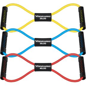 Figure 8 Fitness Resistance Bands with Handles - Exercise Tube Band Set of 3 for Arm and Shoulder Stretch, Rope 8 Word Elastic for Women and Men