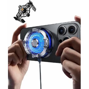 Magnetic Phone Cooler, Phone Cooling Fan with Semi-Conductor Cooling Chip, Universal Cellphone Radiator for Tiktok Live Streaming, Outdoor Vlog, Mobile Gaming.