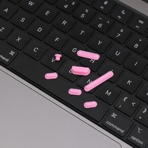 ProElife 7 Pcs Anti Dust Dirt Plug Cups Set for 2023-2021 MacBook Pro 14.2 inch 16.2 inch M3 M2 M1 Pro/Max (Model: A2779/A2442/A2780/A2485) Accessory Silicone Anti Dirt Protective Cover (Black)