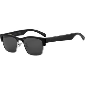 Bluetooth Sunglasses,New Wireless Bluetooth Glasses,Smart Audio Glasses,Men's/Women's Indoor And Outdoor Entertainment Smart Glasses,Including 2 Magnetic Charging Wires(silver,black)