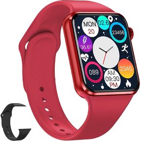 Smart Watch for Men Women Kids Compatible Android iOS iPhone, 2.09" Touch Screen Fitness Tracker Smartwatch with Call/SMS/Sleep Monitor/Pedometer Two Sport Bands (Black)