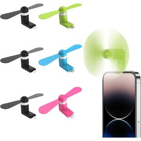 Phone Fan iPhone, 3 Pack Portable Cell Phone fan Compatible for Mini Fan for iPhone 14/14 Pro Max/13/13 Pro Max/12/12 Pro Max/11/11 Pro/11 Pro Max/X/Xs/Xr/iPad