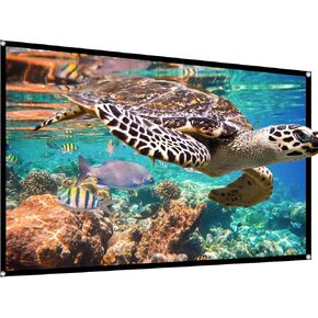 Projector Screen,HUANYINGBJB 4K 16:9 HD Rear Front Projector Screen Foldable Projection Screen Double-Sided Portable Outdoor Indoor Projector Screen Small for Movie Home Theater (60 inches)