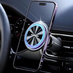 Phone Holder for Tesla Model 3/Y, for Magsafe Magnetic Universal Shock Absorption(6 Built-in Springs) Car Mount, 360 Degree Rotatable Phone Mount for Car Fit for iPhone 12/13/14/15 Series