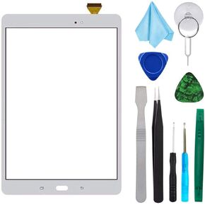 White Touch Screen Digitizer for Samsung Galaxy Tab A 9.7" - Glass Replacement for SM-T550 SM-T555 T550 T555 (Not Include LCD) with Tools + Pre-Installed Adhesive