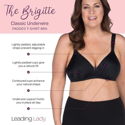 LEADING LADY The Brigitte Classic T-Shirt Underwire Bra - Includes Plus Size in Saudi Arabia