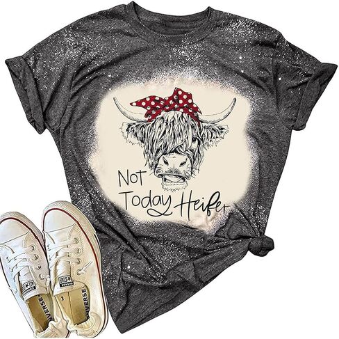 Cow Shirt Women Funny Cute Cattle Cowgirl T-Shirt Animal Graphic Tee Farm Life Casual Short Sleeve Tops in Kuwait