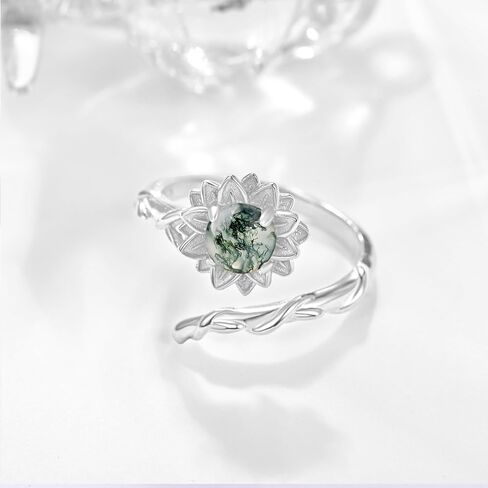 PRAYMOS Sunflower Ring 925 Sterling Silver Flower Ring You Are My Sunshine Ring Open Adjustable Thumb Rings for Women in Saudi Arabia