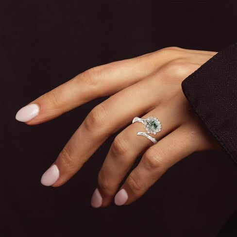 PRAYMOS Sunflower Ring 925 Sterling Silver Flower Ring You Are My Sunshine Ring Open Adjustable Thumb Rings for Women in Saudi Arabia