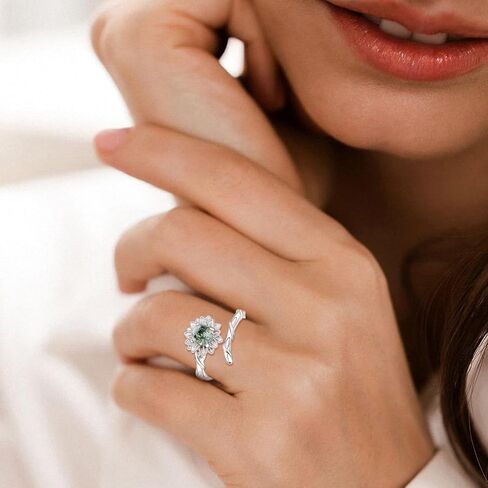 PRAYMOS Sunflower Ring 925 Sterling Silver Flower Ring You Are My Sunshine Ring Open Adjustable Thumb Rings for Women in Saudi Arabia
