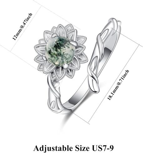 PRAYMOS Sunflower Ring 925 Sterling Silver Flower Ring You Are My Sunshine Ring Open Adjustable Thumb Rings for Women in Saudi Arabia