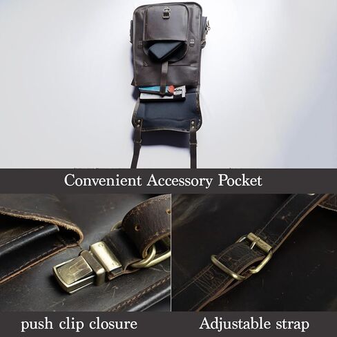 Satchel And Fable Vintage Full Grain 21 Inch Leather Laptop Large Backpack Casual Bookbag Daypack Camping Travel Rucksack Knapsack in Kuwait