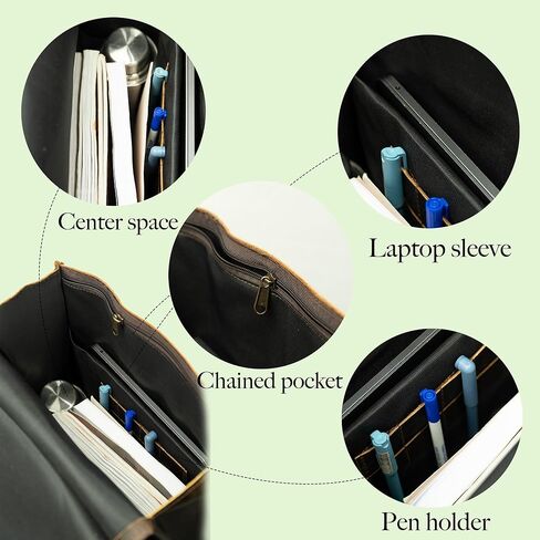 Satchel And Fable Vintage Full Grain 21 Inch Leather Laptop Large Backpack Casual Bookbag Daypack Camping Travel Rucksack Knapsack in Kuwait