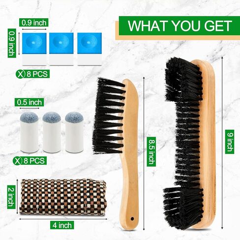 5 Set Billiards Pool Table Rail Brush Cleaning Tools Pool Table Brush Set with 8 Pool Cue Chalk Cubes Cloth 8 Slip on Pool Cue Tip for Wooden Kit of Billiard Accessories in Saudi Arabia