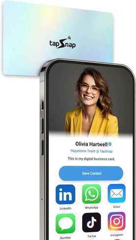 Digital Business Card - No Subscription - Tap to Share - Smart NFC/QR - Custom Business Card - iPhone & Android (White) in Kuwait