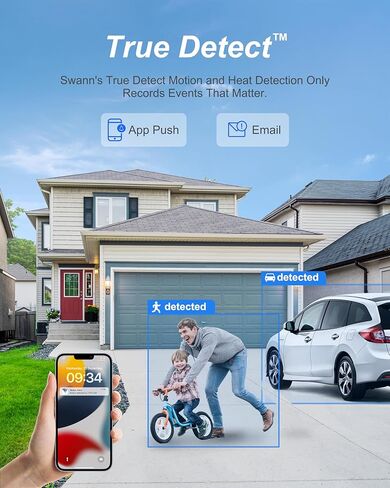 Swann Home Security Camera System with 2TB HDD, 8 Channel 8 Cam, POE Cat5e NVR 4K HD Video, Indoor or Outdoor Wired Surveillance CCTV, Color Night Vision, Heat Motion Detection, Dome Cams, 886808FB in Saudi Arabia