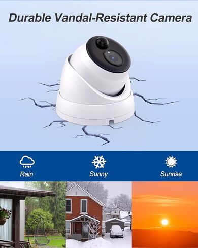 Swann Home Security Camera System with 2TB HDD, 8 Channel 8 Cam, POE Cat5e NVR 4K HD Video, Indoor or Outdoor Wired Surveillance CCTV, Color Night Vision, Heat Motion Detection, Dome Cams, 886808FB in Saudi Arabia
