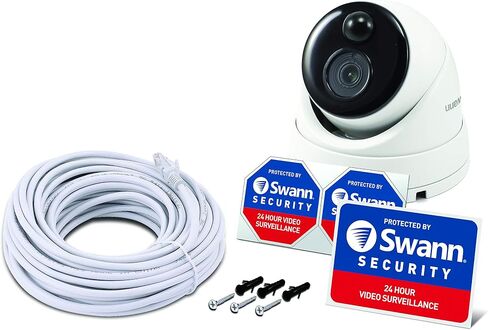 Swann Home Security Camera System with 2TB HDD, 8 Channel 8 Cam, POE Cat5e NVR 4K HD Video, Indoor or Outdoor Wired Surveillance CCTV, Color Night Vision, Heat Motion Detection, Dome Cams, 886808FB in Saudi Arabia